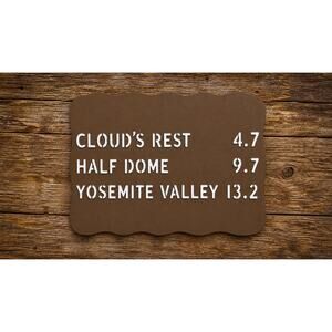 Yosemite National Park Trail Distance Sign Clouds Rest Half Dome Valley Cali